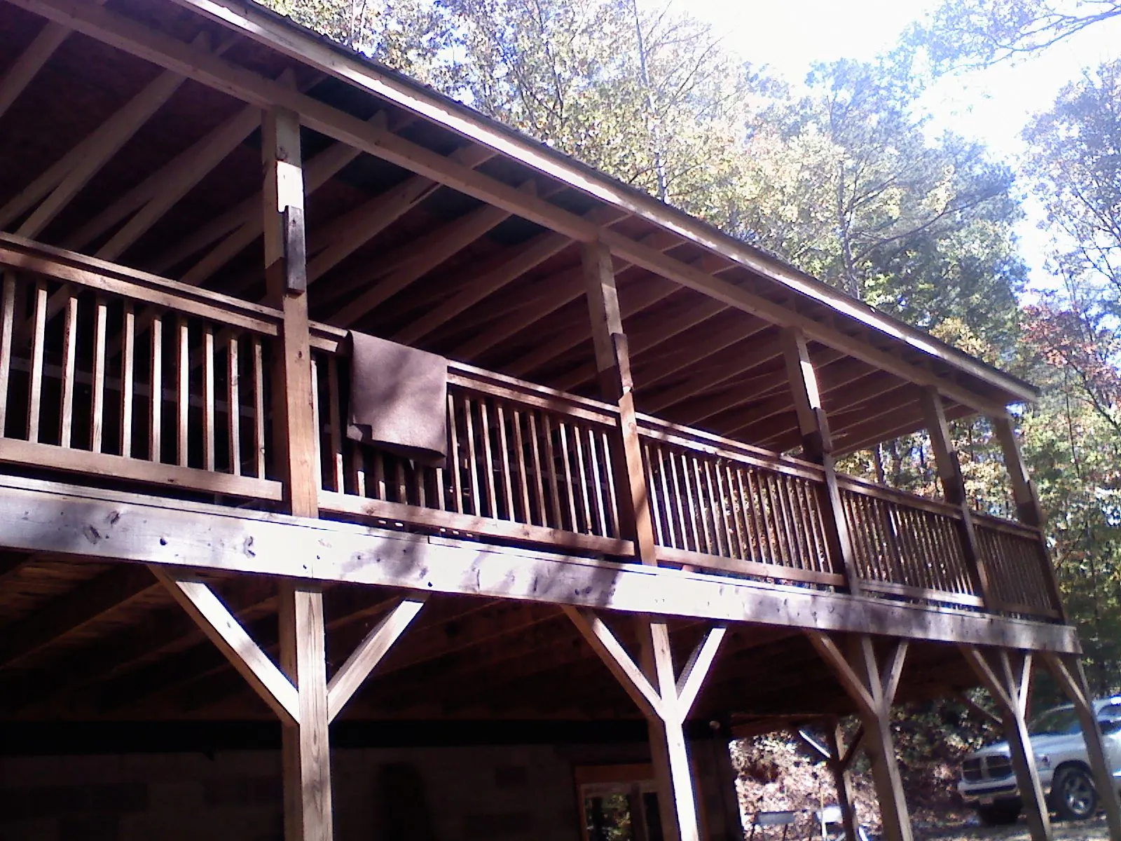 Timber framing under a new elevated porch and deck — Roof Leak Repair in Middlebrook by Roofing Brothers